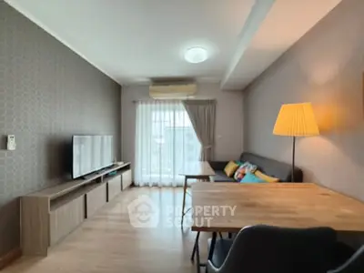 Modern living room with stylish decor and natural light