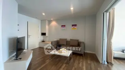 Modern living room with sleek furniture and stylish decor