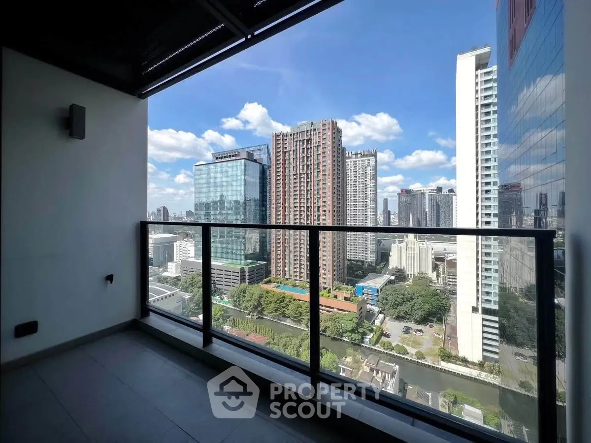 Stunning cityscape view from a modern high-rise balcony, perfect for urban living enthusiasts.