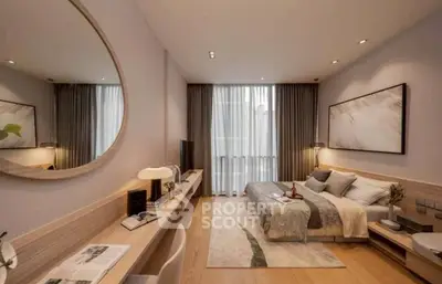 Luxurious modern bedroom with elegant decor and natural light