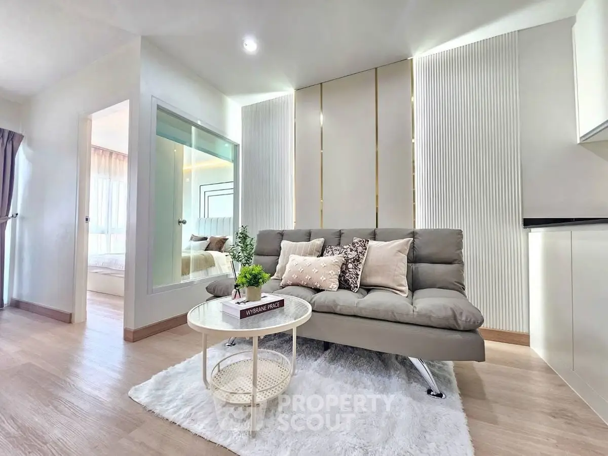 Modern living room with stylish decor and cozy ambiance