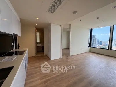 Spacious modern apartment with open kitchen and stunning city view