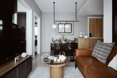 Modern living room with stylish decor and open layout