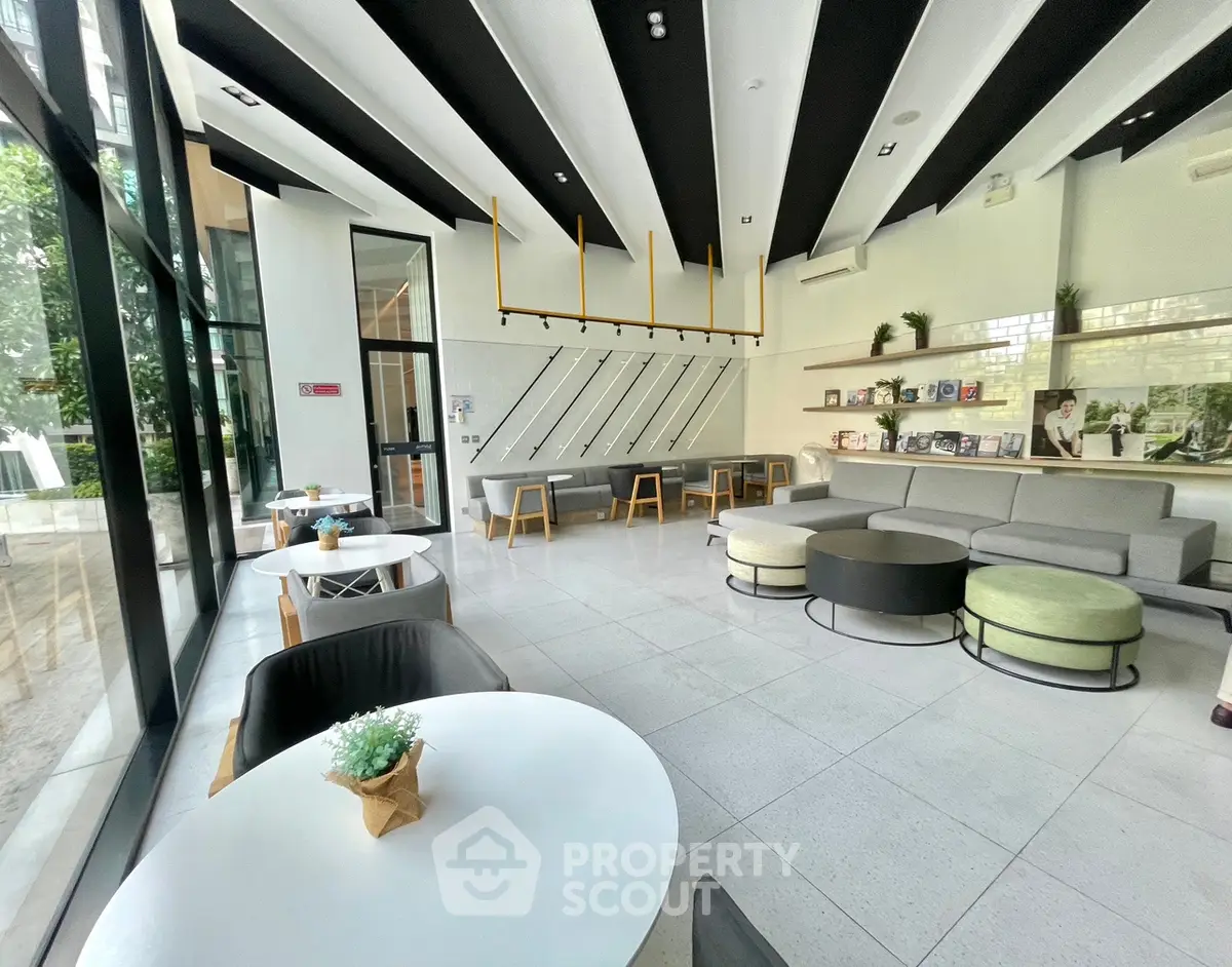 Modern co-working space with stylish seating and natural light