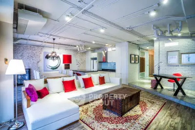 Stylish modern living room with open layout and chic decor