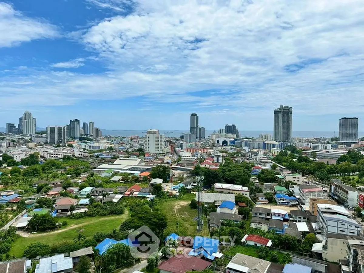 Stunning cityscape view showcasing urban skyline and lush greenery