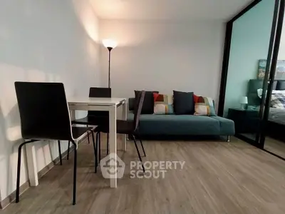 Modern living room with stylish furniture and cozy ambiance