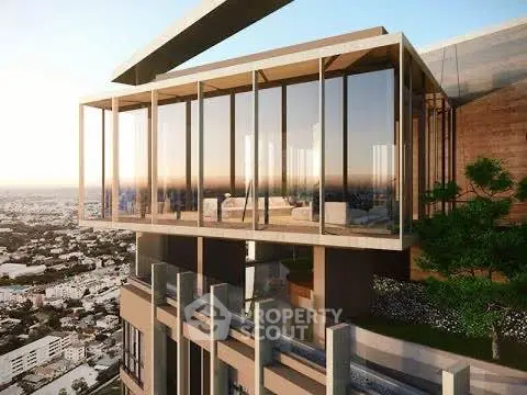 Stunning modern building with panoramic city views and sleek glass architecture.