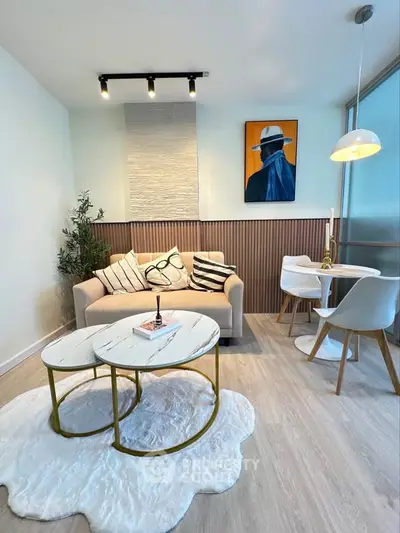 Stylish modern living room with cozy seating and chic decor