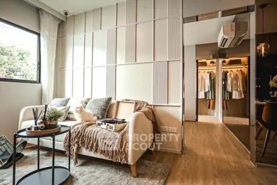 Stylish modern living room with cozy sofa and elegant decor