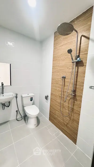 Modern bathroom with sleek shower and contemporary design