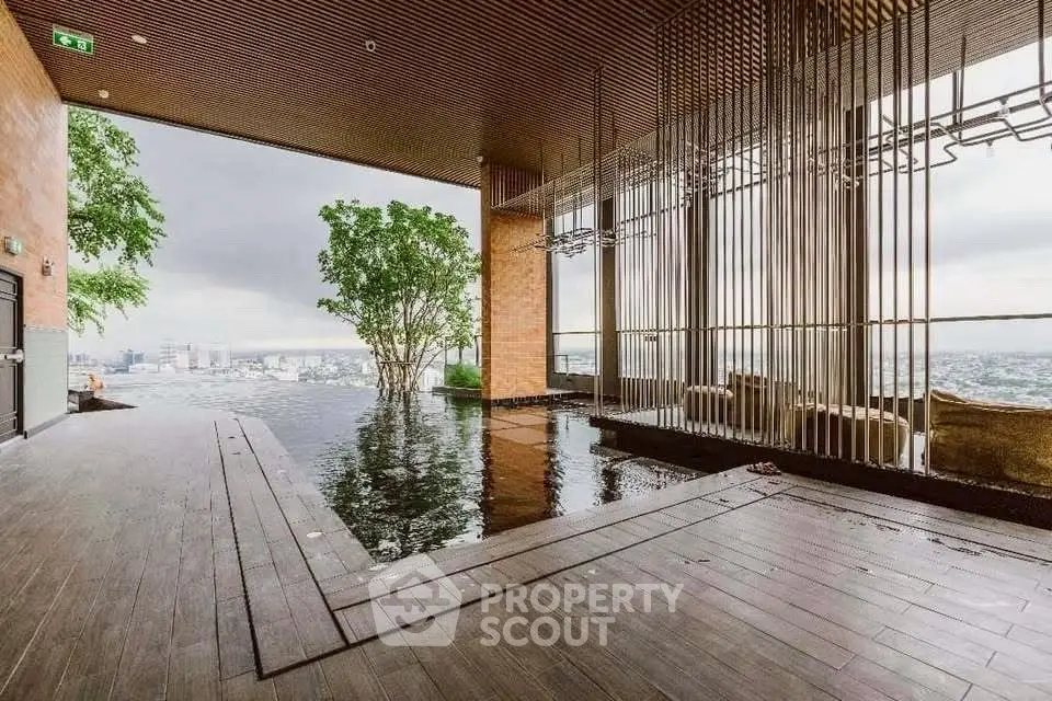Luxurious rooftop pool with stunning city view and modern design