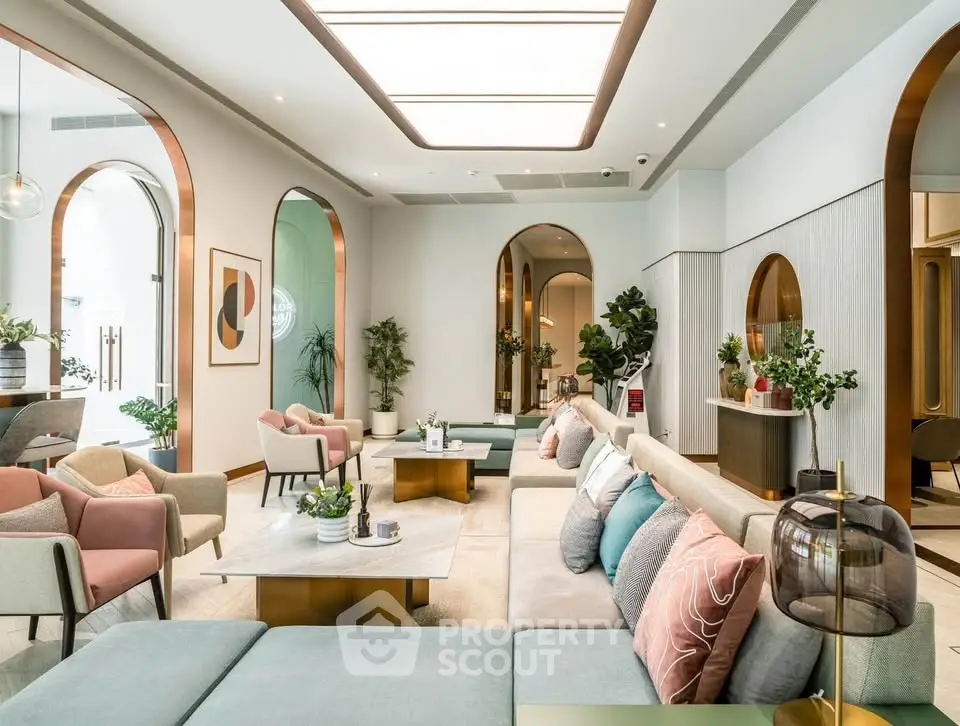 Luxurious modern living room with elegant decor and stylish furniture