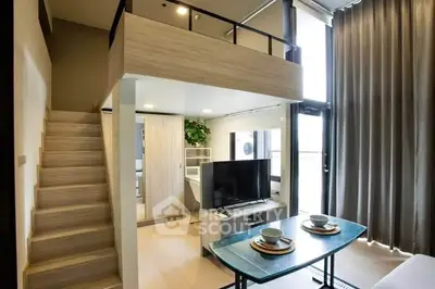 Modern loft apartment with stylish mezzanine and open living area