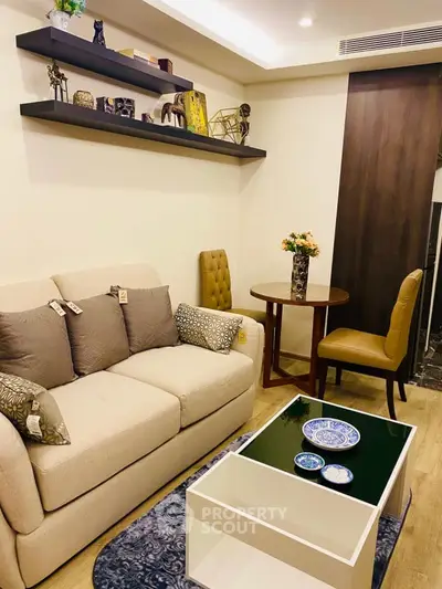 Cozy living room with modern decor and stylish furniture, perfect for relaxation and entertaining.