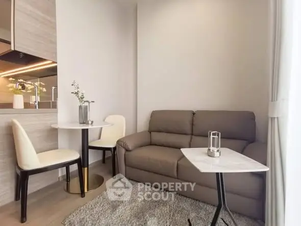 Cozy living room with modern furniture and natural light