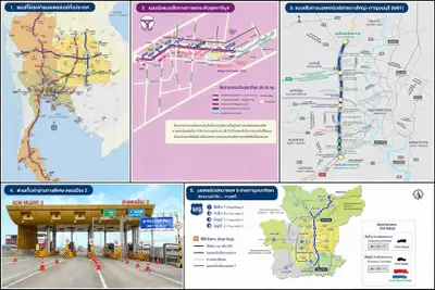 Comprehensive Bangkok transportation maps and toll booth image for real estate insights.