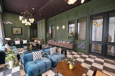 Luxurious modern living room with elegant decor and plush seating