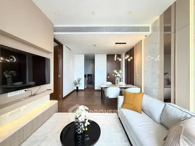 Luxurious modern living room with elegant decor and open layout