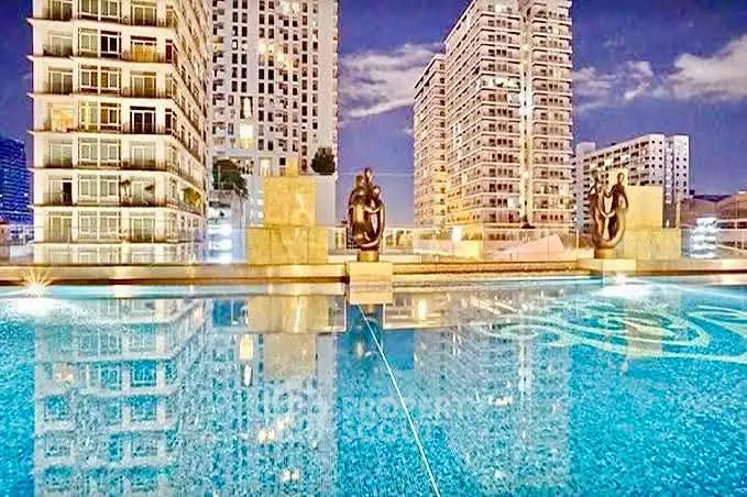 Luxurious rooftop pool with stunning cityscape view and modern architecture.