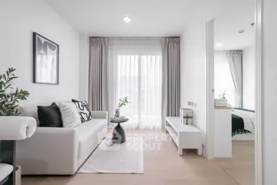Modern living room with elegant decor and natural light