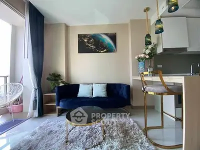 Stylish modern living room with plush sofa and elegant decor