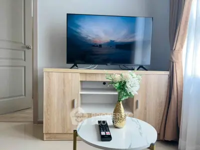 Modern living room with stylish TV stand and elegant decor