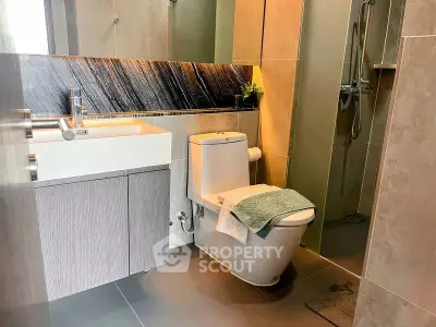 Modern bathroom with sleek design and elegant fixtures