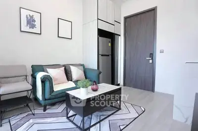 Modern living room with stylish furniture and sleek design
