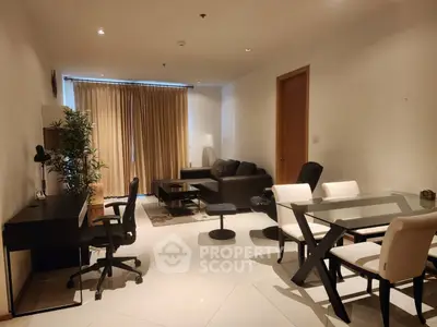 Spacious modern living room with elegant furniture and natural light