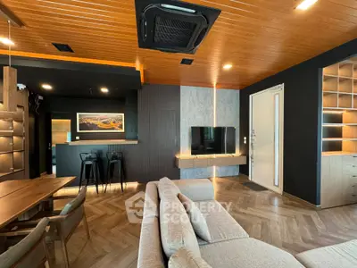 Modern living room with stylish decor and open layout