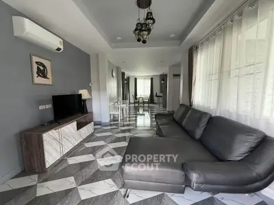 Spacious modern living room with stylish decor and large sectional sofa