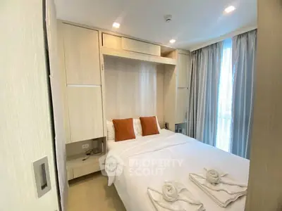 Cozy modern bedroom with natural light and elegant decor