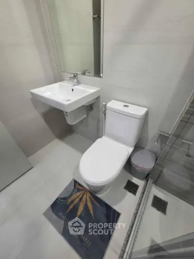 Modern bathroom with sleek fixtures and minimalist design