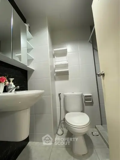 Modern bathroom with sleek fixtures and elegant design