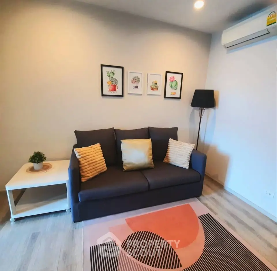 Chic living room with modern sofa, stylish decor, and cozy ambiance perfect for relaxation.
