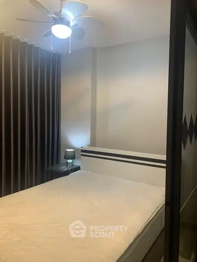 Cozy bedroom with modern decor and ambient lighting