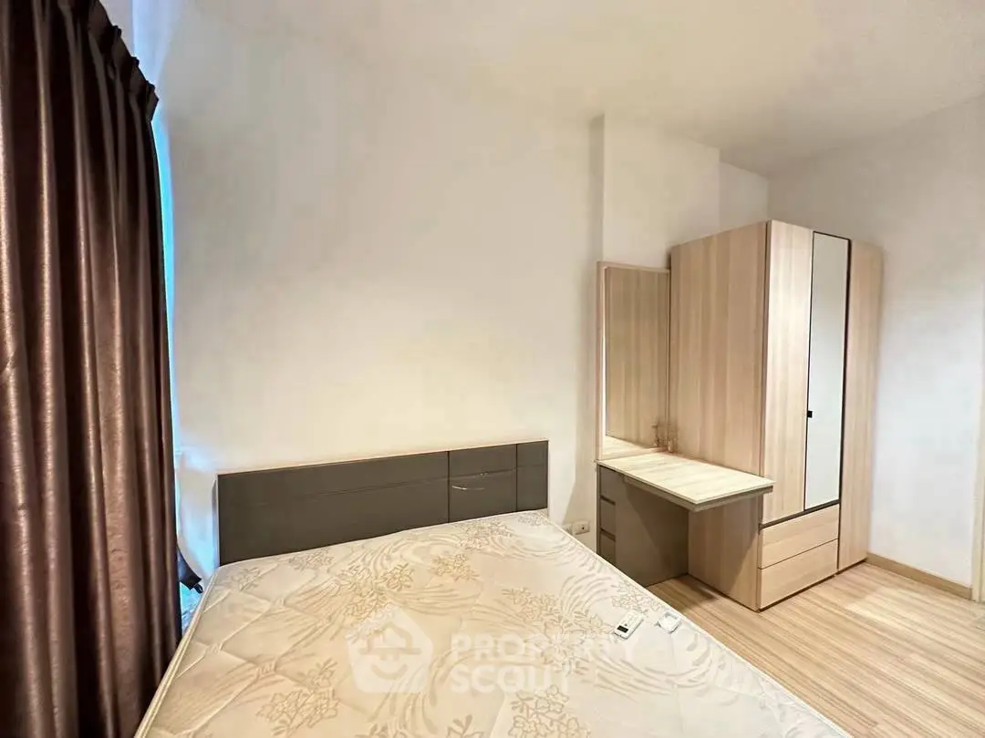 Cozy bedroom with modern furniture and natural light