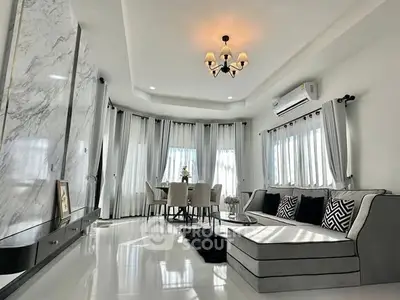 Luxurious living room with elegant decor and modern furniture