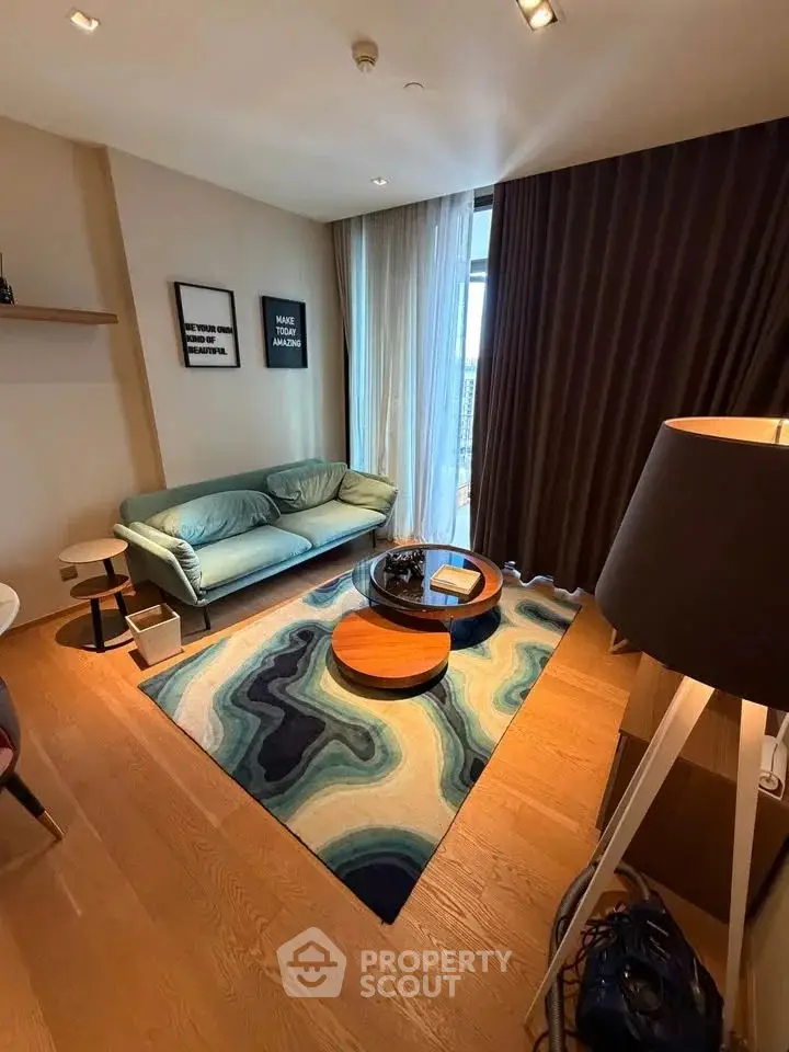 Stylish living room with modern decor and cozy seating area