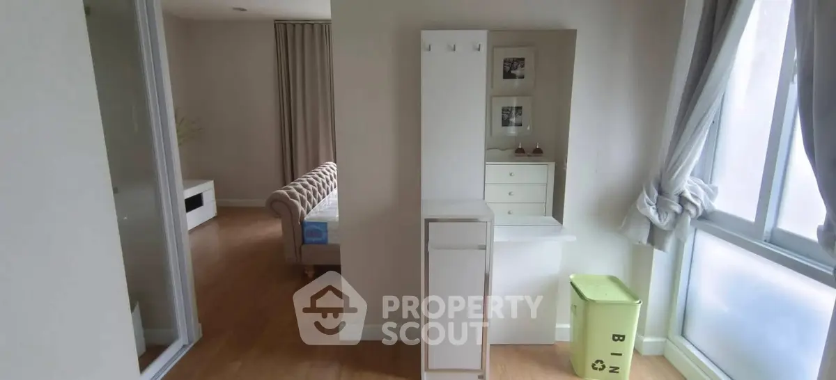 Modern apartment interior with stylish furniture and natural light