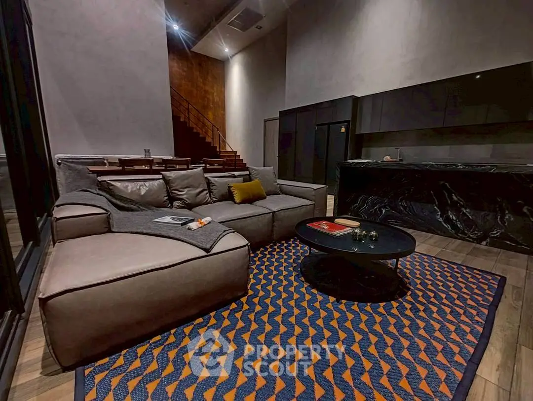 Luxurious modern living room with stylish furniture and elegant decor