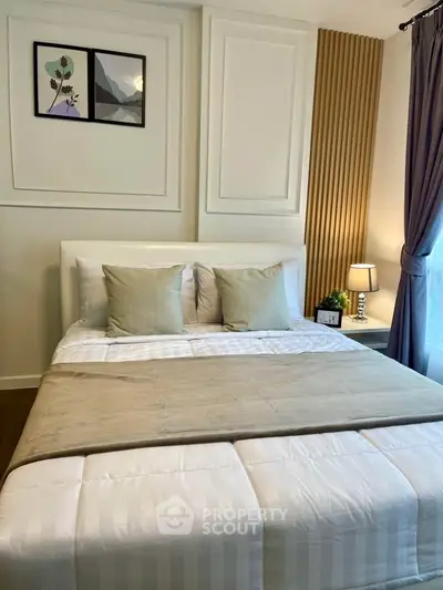 Cozy bedroom with elegant decor and natural light