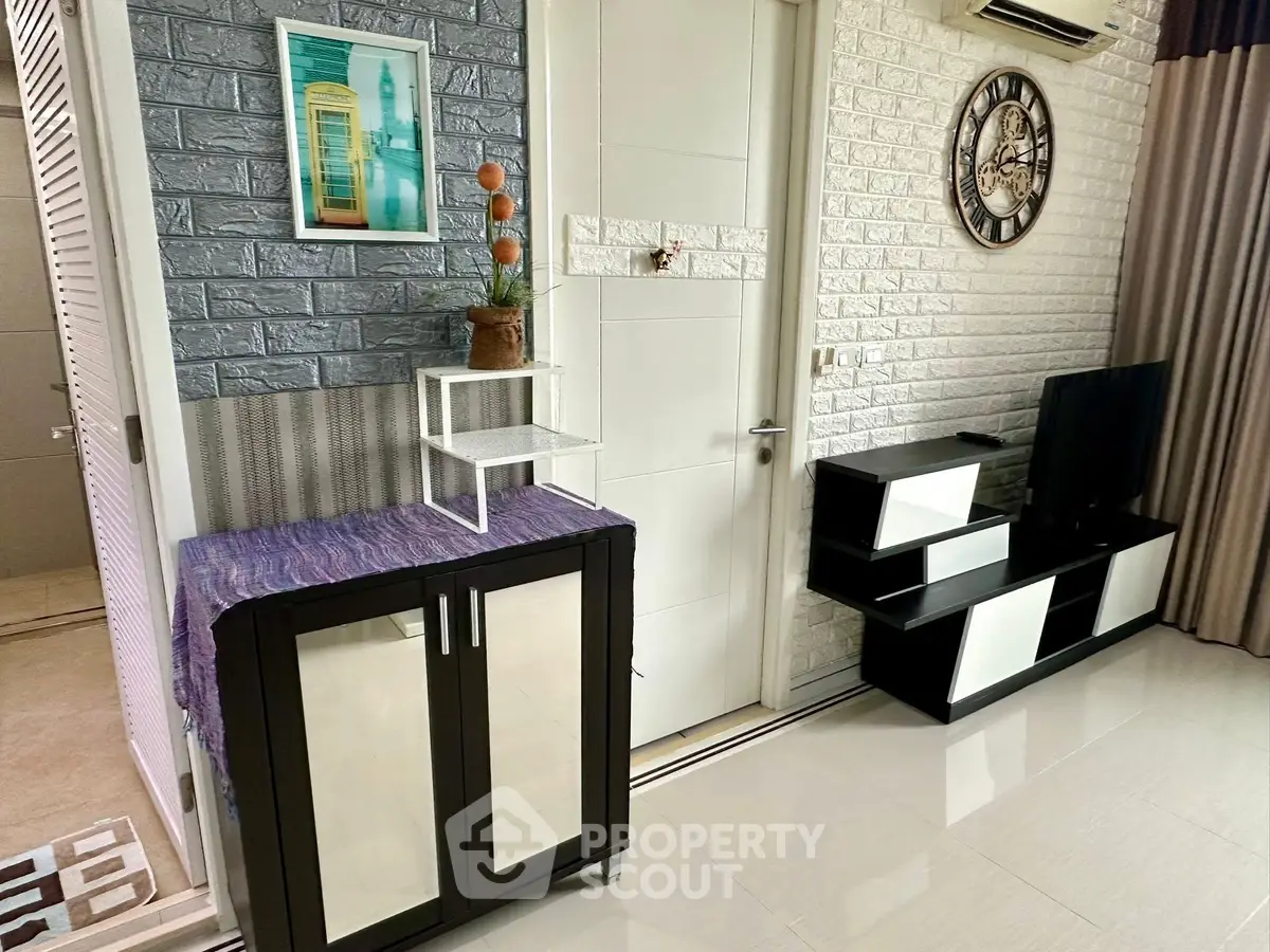 Modern living room with stylish decor and sleek furniture