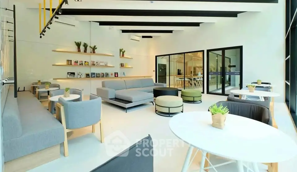 Modern living room with stylish furniture and natural light