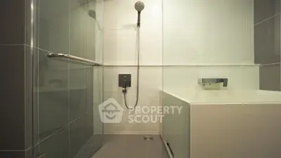 Modern bathroom with sleek shower and minimalist design