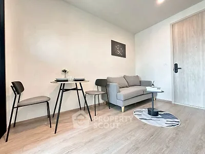 Modern living room with stylish furniture and cozy decor