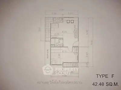 Explore this Type F 42.40 SQ.M. floor plan for a compact and efficient living space.