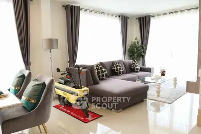 Modern living room with stylish decor and natural light