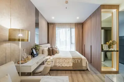 Luxurious modern bedroom with elegant decor and natural light